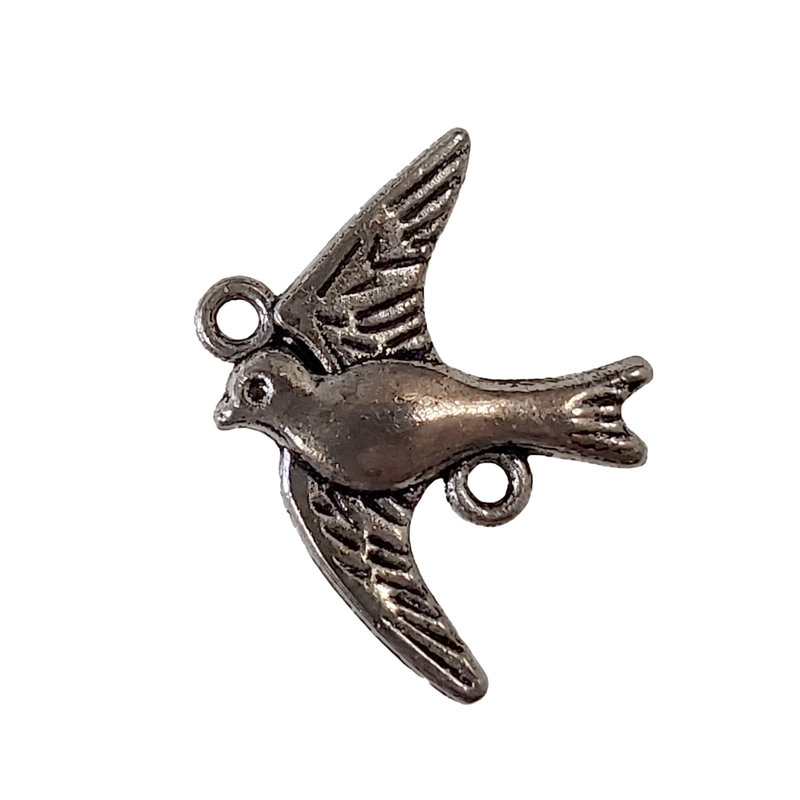 Double Loop Bird Charm 21x18mm 3pcs.