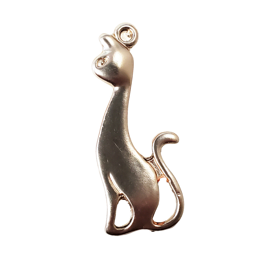 Light Gold Cat Charm 11x30mm 3pcs.