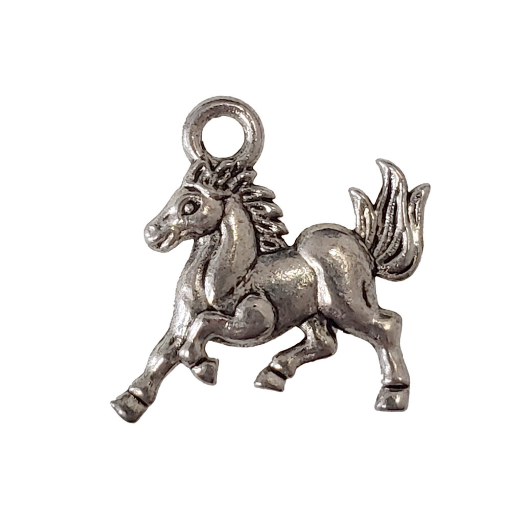 Galloping Horse Charm 14x15mm 3pcs.