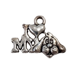 I Love My Dog Charm 19x11mm 3pcs.