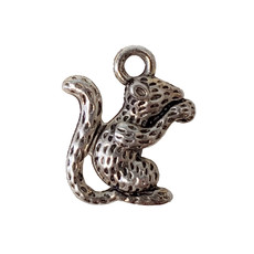 Squirrel with Nut Charm 12x14mm 3pcs.