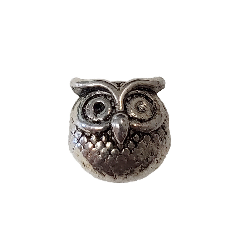 Round Owl Charm 10mm 3pcs.