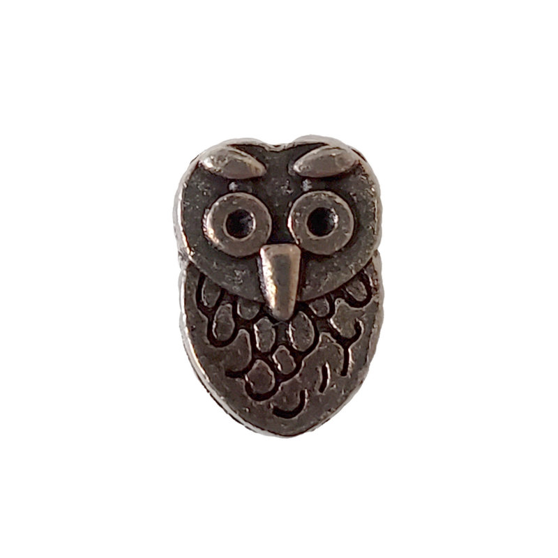 Flat Owl Charm 7x10mm 3pcs.