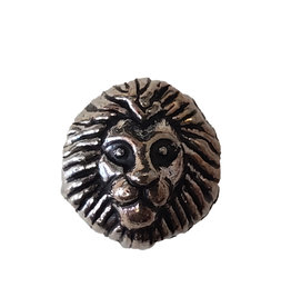 Rhodium Lion Head Charm 12mm 3pcs.