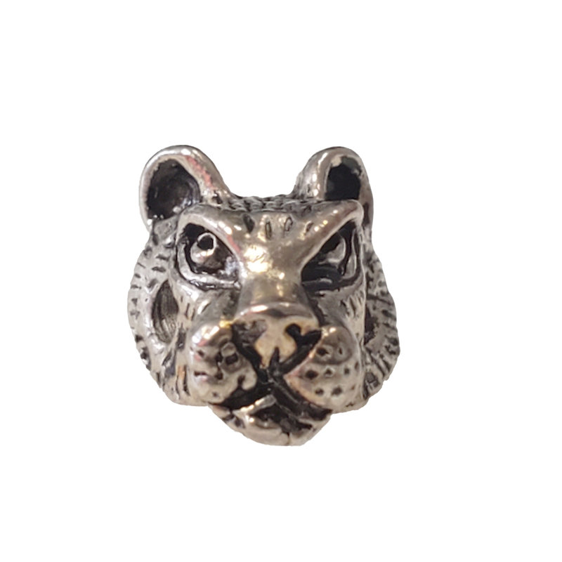 Tiger Head Charm 11mm 3pcs.