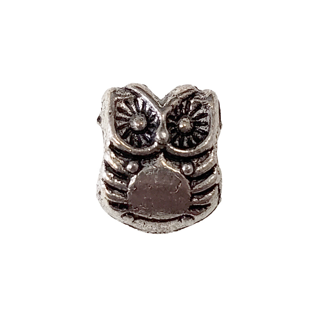 Owl Charm with Big Hole 8x10mm 3pcs.