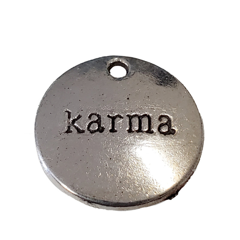 Round Karma Word Charm 19mm 3pcs.