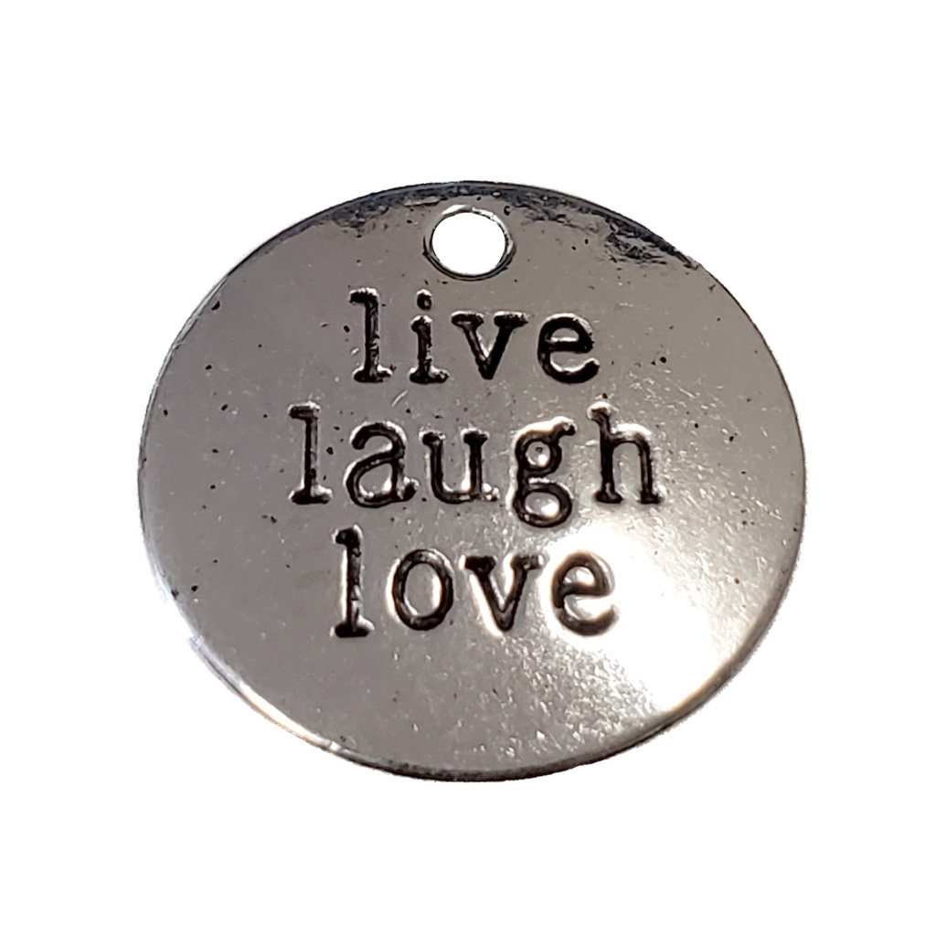 Round Live Laugh Love Word Charm 19mm 3pcs.