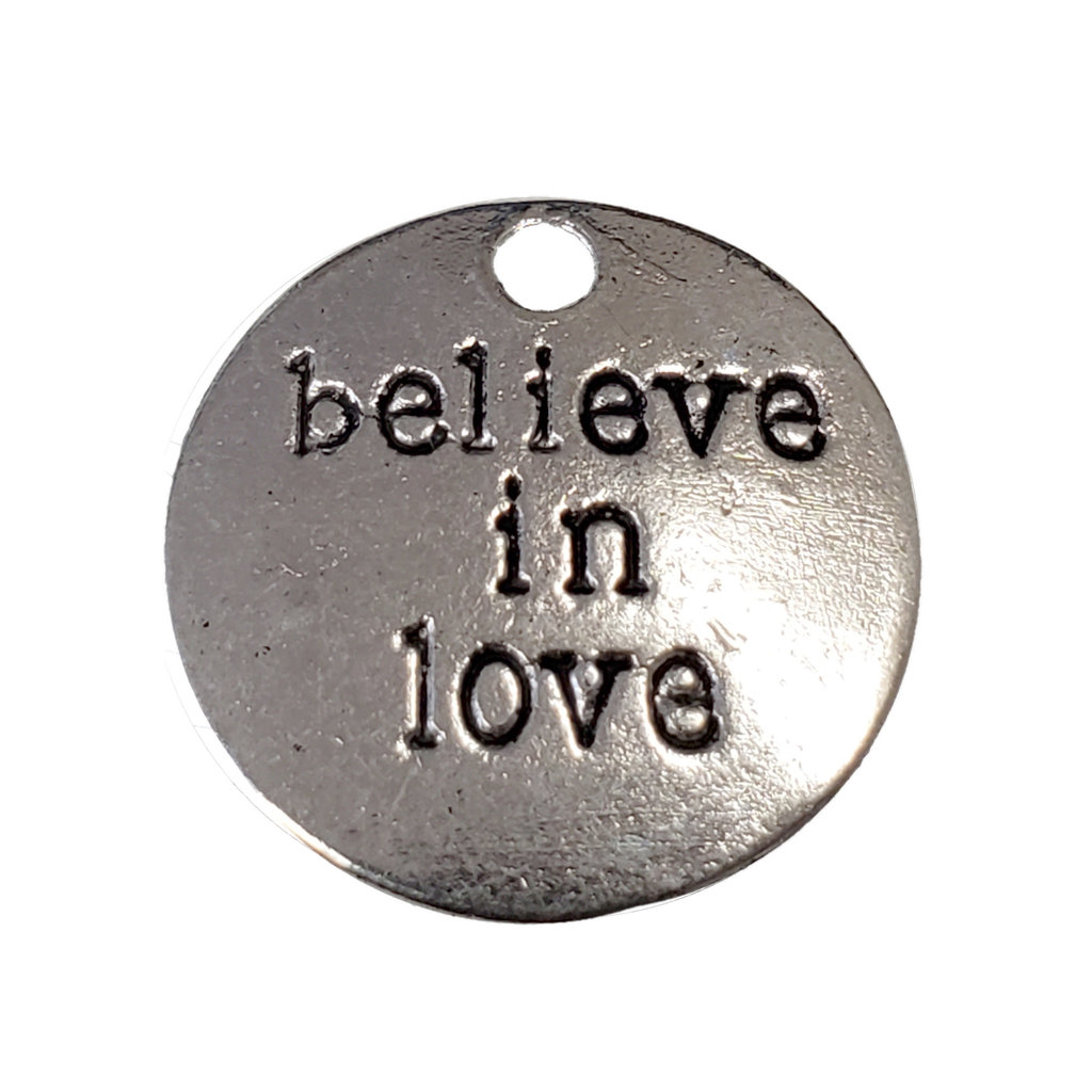 Round Believe in You Word Charm 19mm 3pcs.