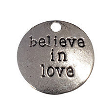 Round Believe in You Word Charm 19mm 3pcs.