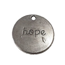 Round Hope Word Pendant 19mm 3pcs.