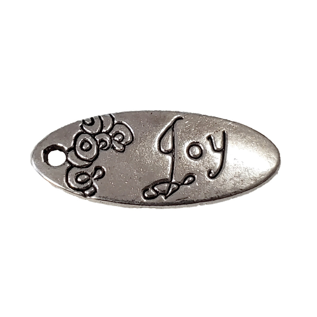 Oval Joy Word Charm 25x11mm 3pcs.