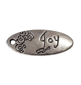 Oval Joy Word Charm 25x11mm 3pcs.