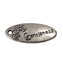 Oval Gentleness Word Charm 25x11mm 3pcs.