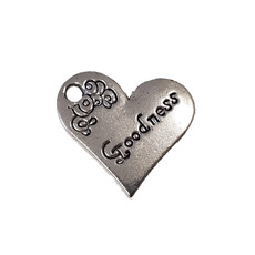 Heart Goodness Word Charm 21x19mm 3pcs.