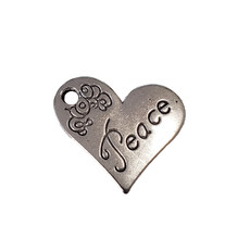 Heart Peace Word Charm 21x19mm 3pcs.