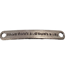 Where there's a will there's a way Charm 45x7mm 3pcs.