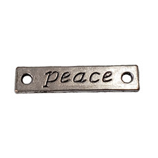 Rectangle Peace Word Charm 26x6mm 3pcs.
