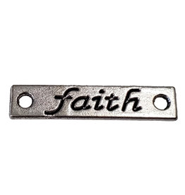 Rectangle Faith Word Charm 26x6mm 3pcs.