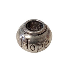 Large Hole Hope Charm 11x9mm 3pcs.