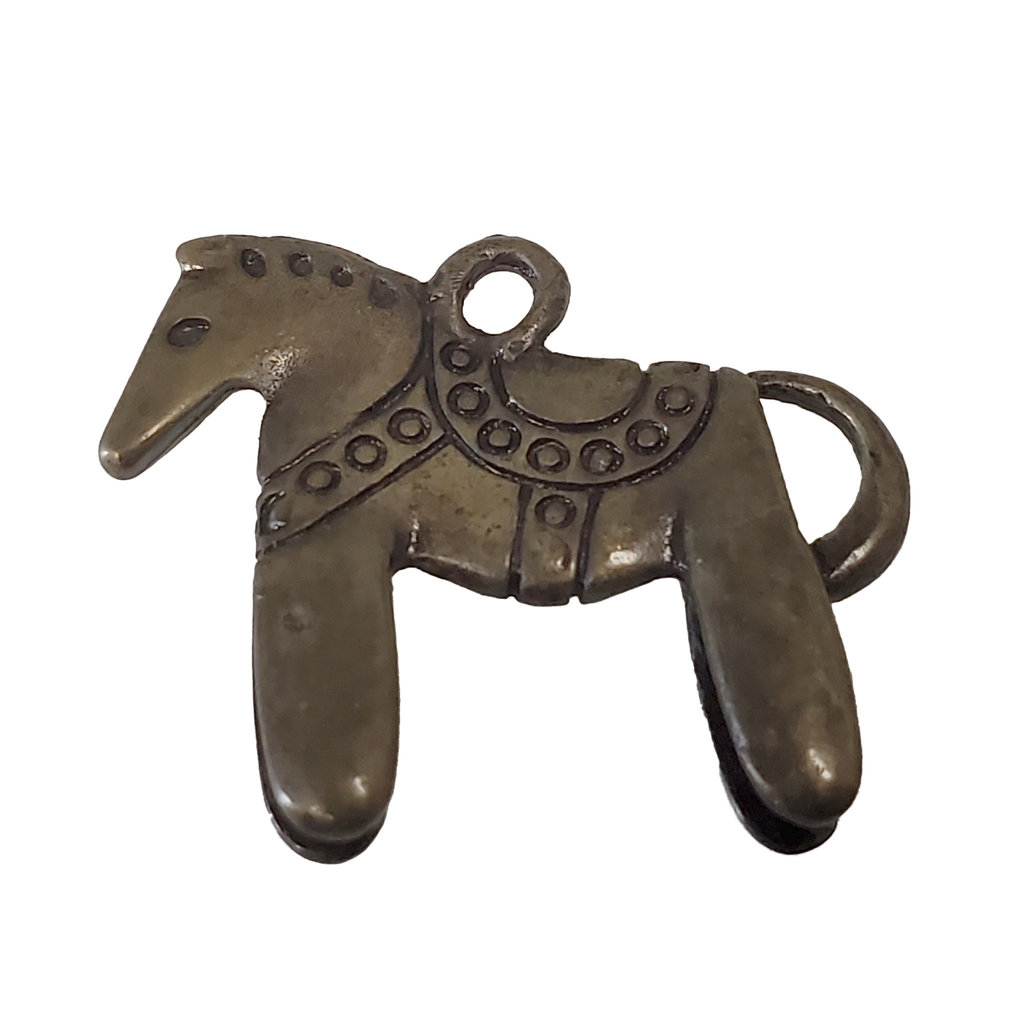 Gold Saddled Up Horse Charm 26x23mm 3pcs.