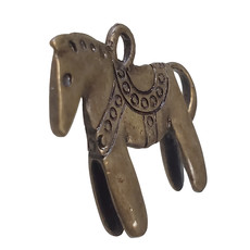 Gold Saddled Up Horse Charm 26x23mm 3pcs.