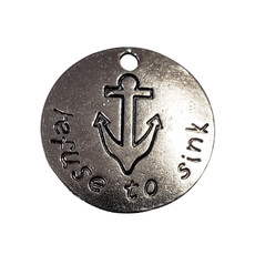 Round Refuse to sink Charm 20mm 3pcs.