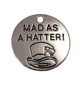 Round Mad as a Hatter! Charm 20mm 3pcs.