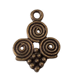 Gold Grape Vine Charm 14x19mm 3pcs.