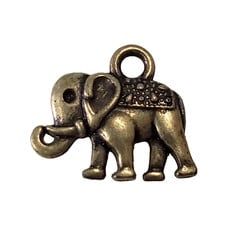 Gold Elephant Charm 14x12mm 3pcs.