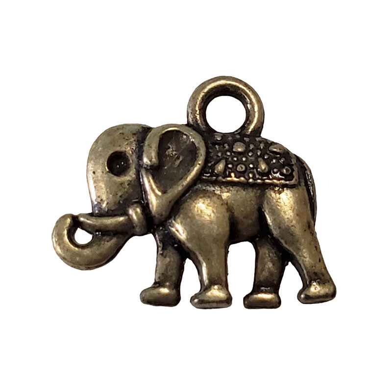 Gold Elephant Charm 14x12mm 3pcs.