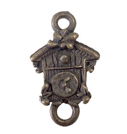 Gold Cuckoo Clock Charm 12x22mm 3pcs.