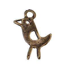 Gold Flat Bird Charm 16x22mm 3pcs.