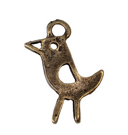 Gold Flat Bird Charm 16x22mm 3pcs.