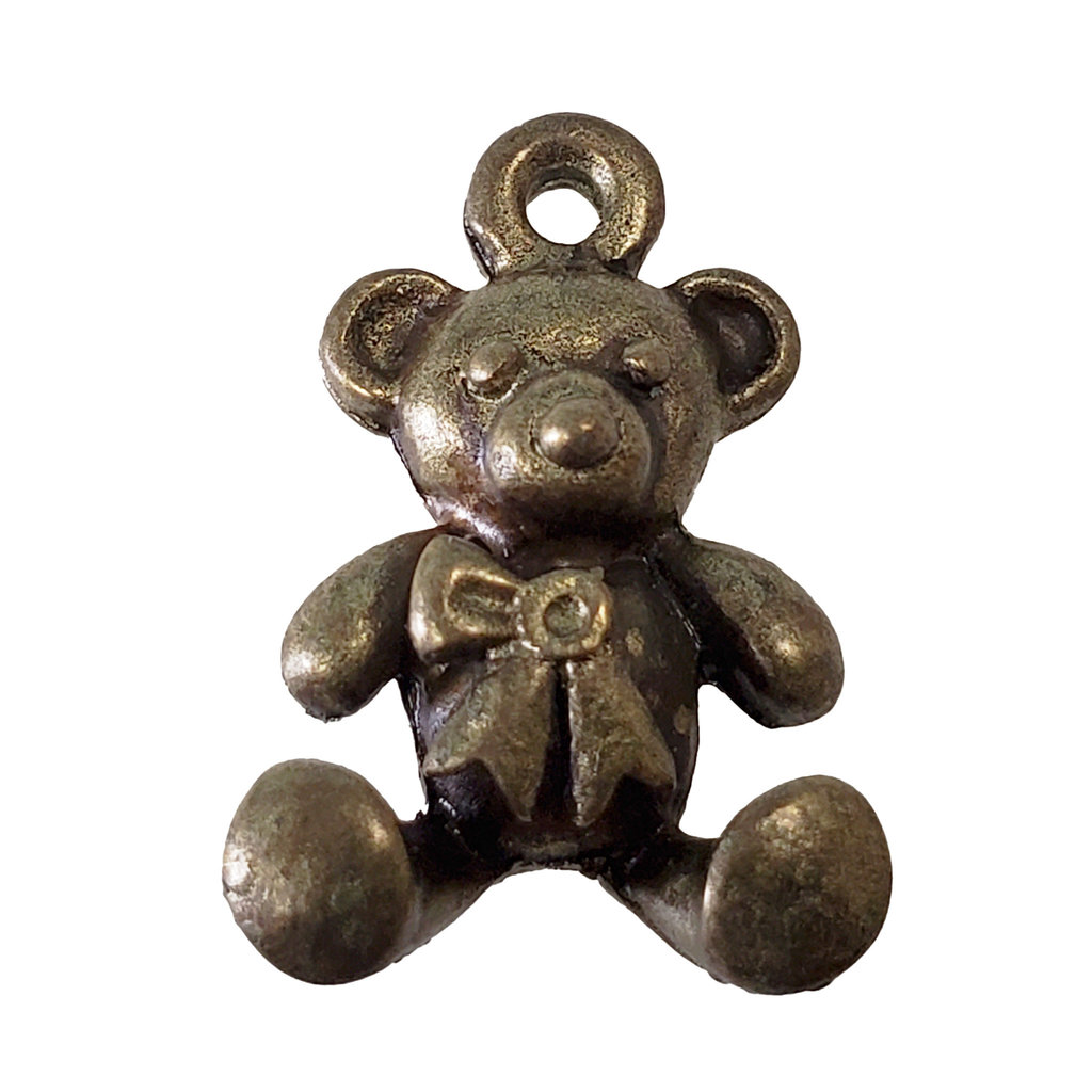 Gold Teddy Bear Charm 14x19mm 3pcs.