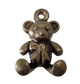 Gold Teddy Bear Charm 14x19mm 3pcs.