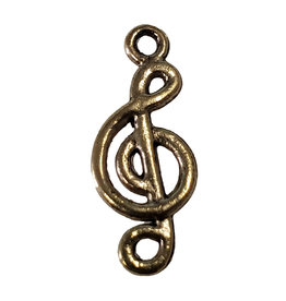 Gold Treble Clef Music Charm 9X19mm 3pcs.