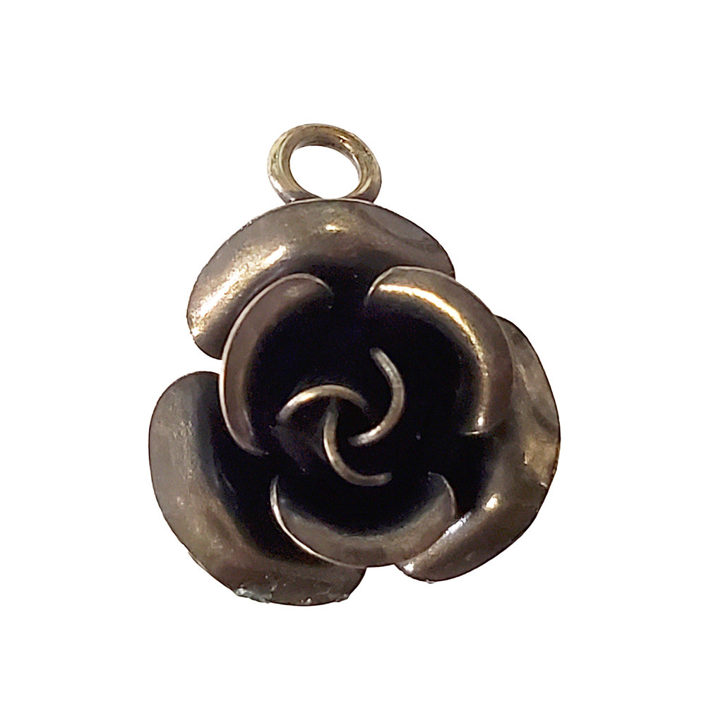 Gold Rose Charm 15mm 3pcs.