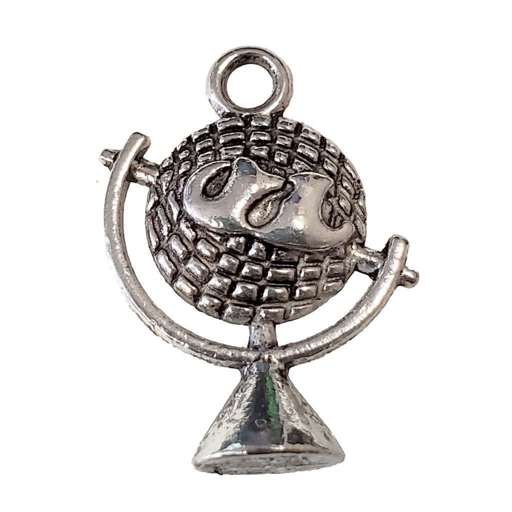 Globe Charm 16x22mm 3pcs.