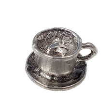 Tea cup Charm 12x8mm 3pcs.