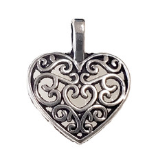 Swirl Heart Charm 14x18mm 3pcs.