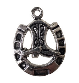 Cowboy Boot and Horseshoe Charm 19x25mm 3pcs.