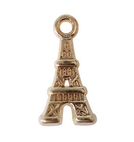 Gold Eiffel Tower Charm 10x22mm 3pcs.