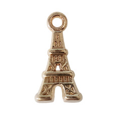 Gold Eiffel Tower Charm 10x22mm 3pcs.