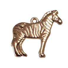 Gold Zebra Charm 19x16mm 3pcs.