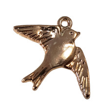 Gold Dove Charm 17x21mm 3pcs.