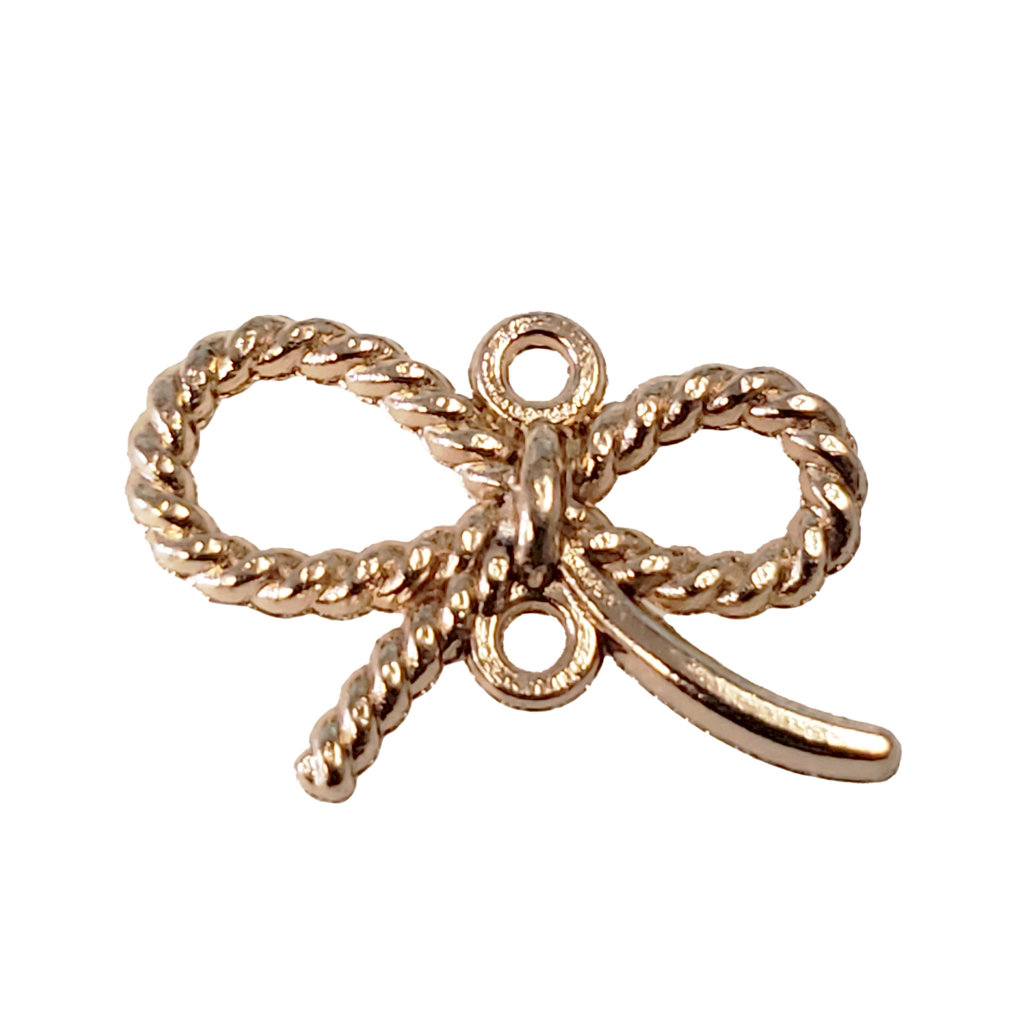 Gold Rope Bow Charm 15x10mm 3pcs.