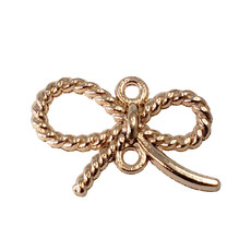 Gold Rope Bow Charm 15x10mm 3pcs.