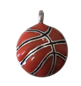 Basketball Enamel Charm 17mm 2pcs.