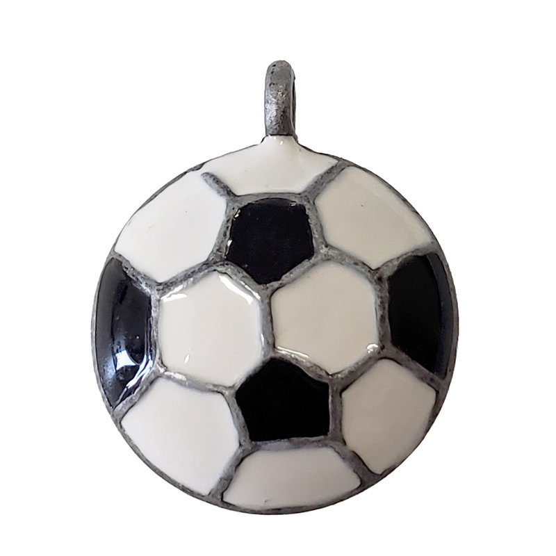 Soccer Ball Enamel Charm 17mm 2pcs.